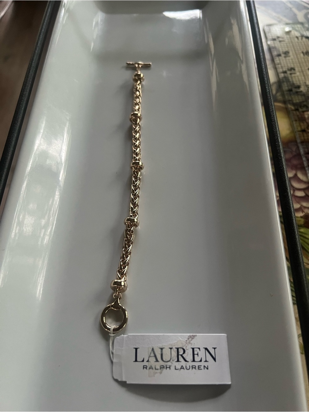 Lauren Ralph Polished Gold Toggle Chain Bracelet - Picture 5 of 5